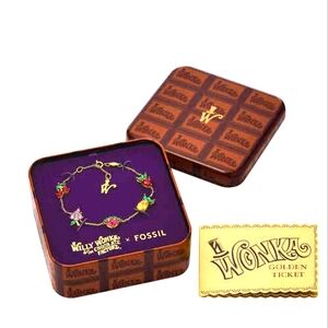 Willy Wonka™ x Fossil Special Edition Gold-Tone Stainless Steel Station Bracelet